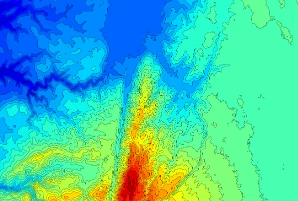 Elevation-based hypsometric tinting